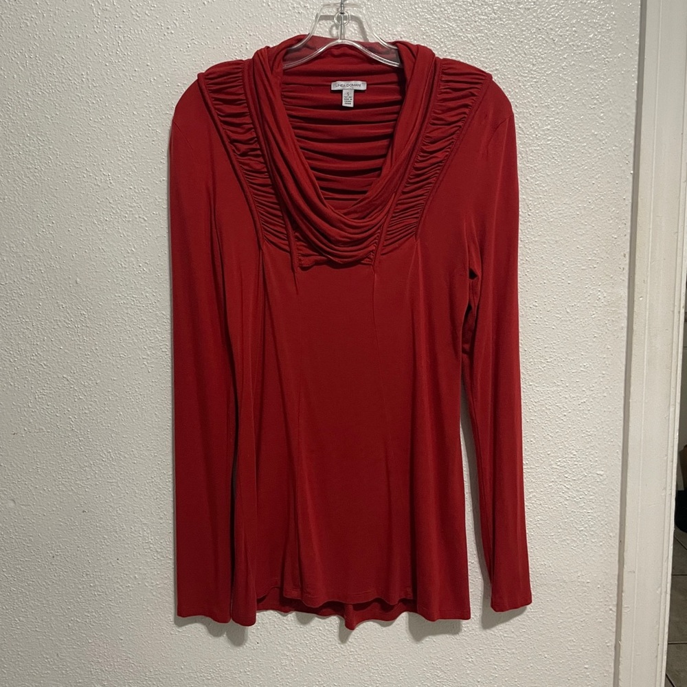 Linea Domani Brick Red Knit Top Size S